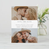 Save The Date Élégant Moderne trois Photo Enregistrer la Date (Debout devant)