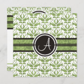 Save The Date Élégant Monogramme Damask Enregistrer La Date Anno (Devant / Derrière)