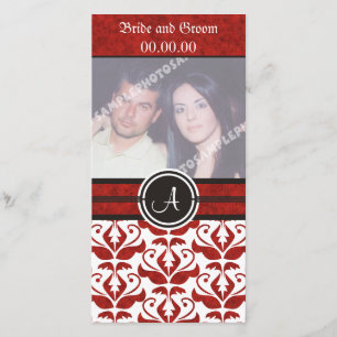 Save The Date Élégant Monogramme Damask Enregistrer La Date Cart