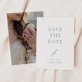 Save The Date Élégant Monogramme de Mariage en Écriture Grise