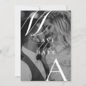 Save The Date Élégant Monogramme Mariage photo moderne (Devant)