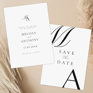 Save The Date Élégant Monogramme moderne minimaliste Mariage