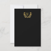Save The Date Élégant Monogramme Noir Or (Dos)