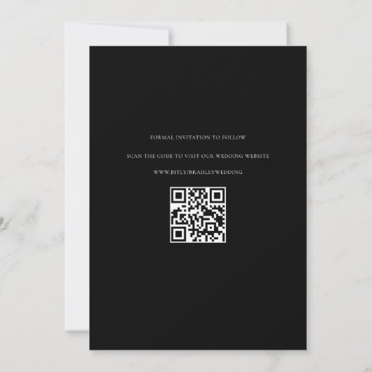 Save The Date Élégant Monogramme Photo QR Code (Dos)
