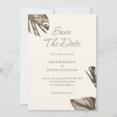 Save The Date Elégant Monstera Gold Champagne Mariage photo (Devant)