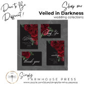 Save The Date Élégant Moody Blood Red Roses Floral Mariage