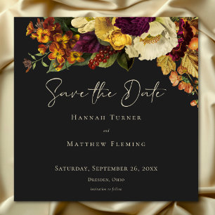 Save The Date Élégant Moody Jewel Vintage Floral Mariage