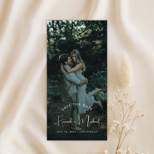 Save The Date Elegant Names Script Modern Wedding Photo Bookmark