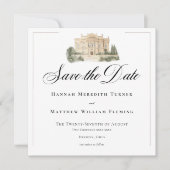 Save The Date Élégant Néoclassique Vintage Scènes Mariage (Devant)