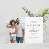 Save The Date Elegant Neutral Beach Photo (Debout devant)