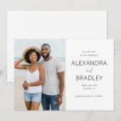 Save The Date Elegant Neutral Beach Photo (Devant / Derrière)