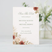 Save The Date Elegant Neutral Floral Soft (Debout devant)
