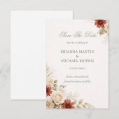 Save The Date Elegant Neutral Floral Soft (Devant / Derrière)