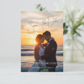 Save The Date Elegant Neutral Magnolia Floral Wedding (Debout devant)