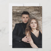 Save The Date Élégant Noël Rouge Damas Floral (Dos)