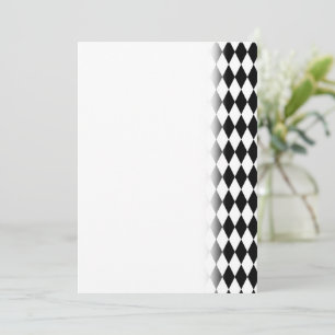 Save The Date Élégant Noir Blanc Harlequin Rhombus Géométrique