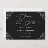 Save The Date Elégant Noir & Blanc Mariage Enregistrer La Date (Devant)