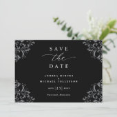 Save The Date Elégant Noir & Blanc Mariage Enregistrer La Date (Debout devant)
