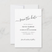 Save The Date Elégant noir blanc simple photo QR code mariage (Devant)
