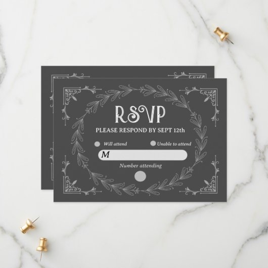 Save The Date Élégant Noir Deco | Mariage noir et blanc (Devant/Arrière en situation)