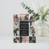 Save The Date élégant noir élégant huit photos collage (Debout devant)