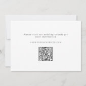 Save The Date Élégant noir et blanc couronne florale Monogramme  (Dos)