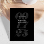 Save The Date Élégant noir et blanc tendance audacieuse, économi