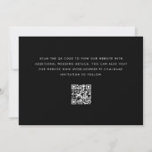 Save The Date Élégant noir minimal QR Code moderne Mariage photo (Dos)