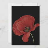 Save The Date Elégant Noir Rouge Poppy Mariage Enregistrer La Da (Dos)