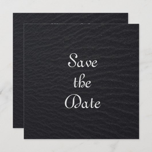 Save The Date Élégant Noir Texturé Enregistrer La Date (Devant / Derrière)
