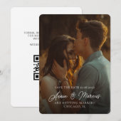 Save The Date Élégant nom de script Mariage photo personnalisé (Devant / Derrière)
