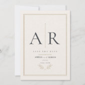 Save The Date Élégant nom monogramme écriture mariage (Devant)
