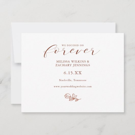 Save The Date Élégant Nous avons décidé sur Forever Enregistrer (Devant)