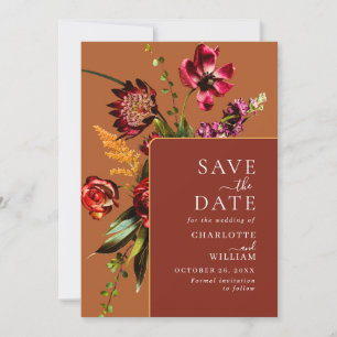 Save The Date Élégant Nouveau Jardin Fleurs Mariage
