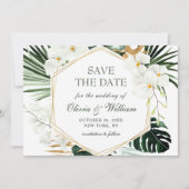 Save The Date Elégant Oasis Orchid Bohemian Green Mariage (Devant)