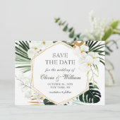 Save The Date Elégant Oasis Orchid Bohemian Green Mariage (Debout devant)