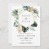 Save The Date Elégant Oasis Orchid Bohemian Green Mariage (Devant)