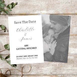 Save The Date Élégant Obtenir Hitler Amusant Noir Et Blanc Photo