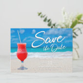 Save The Date Élégant Ocean Beach Summer Drink Enregistrer la da (Debout devant)