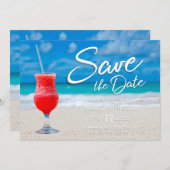 Save The Date Élégant Ocean Beach Summer Drink Enregistrer la da (Devant / Derrière)