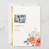 Save The Date Elégant or Blush Floral Script Mariage Photo (Dos)