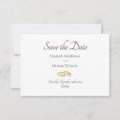 Save The Date Elégant or couleur Chic mariage Enregistrer la dat (Devant)