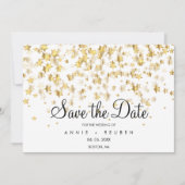 Save The Date Élégant Or étoiles Moderne Simple (Devant)