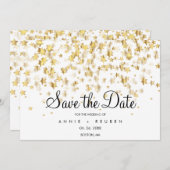 Save The Date Élégant Or étoiles Moderne Simple (Devant / Derrière)