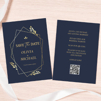 Save The Date Elégant Or Moderne QR Code Mariage Enregistrer La 