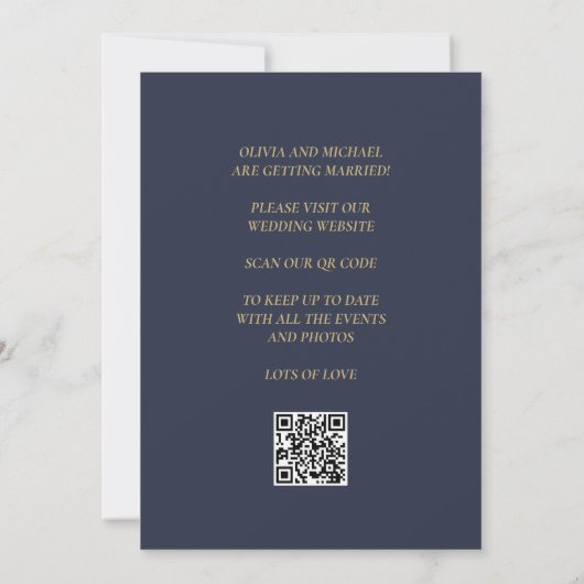 Save The Date Elégant Or Moderne QR Code Mariage Enregistrer La (Dos)