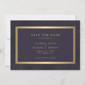 Save The Date Élégant or violet simple typographie mariage (Devant)