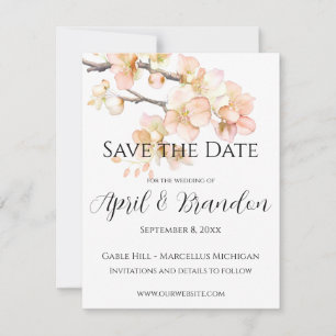 Save The Date Élégant Orange fleurs florales élégant script