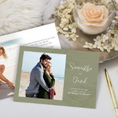 Save The Date Élégant Palm Vert Feuille Mariage