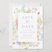 Save The Date Elegant Pastel Wildflower Garden Wedding (Devant)